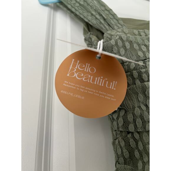 Oliana Embroidered Mesh Midi Dress Fern NWT Size XS - Picture 9 of 9